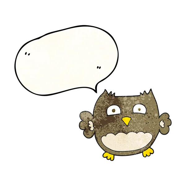Tal bubbla texturerat cartoon owl — Stock vektor