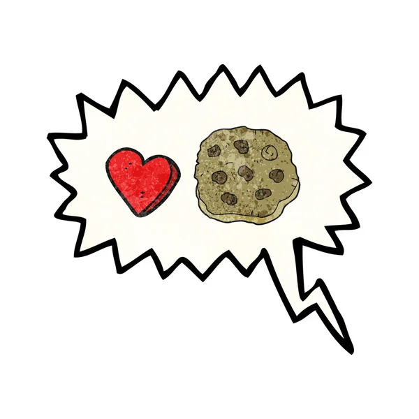 Discorso bolla strutturato cartone animato cookie — Vettoriale Stock