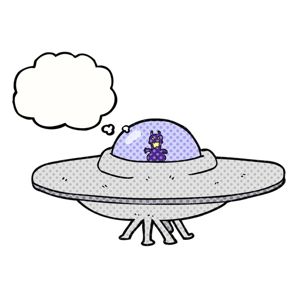 Tankebubbla cartoon ufo — Stock vektor