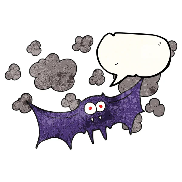 Sprechblase texturierte Cartoon-Vampir-Fledermaus — Stockvektor