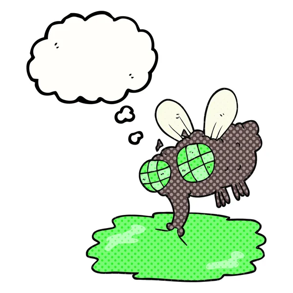 Pensamiento burbuja dibujos animados mosca bruta — Archivo Imágenes Vectoriales