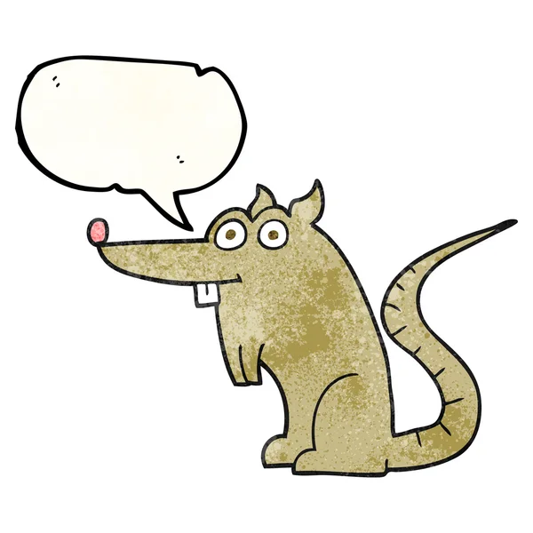 Sprechblase texturierte Cartoon-Ratte — Stockvektor