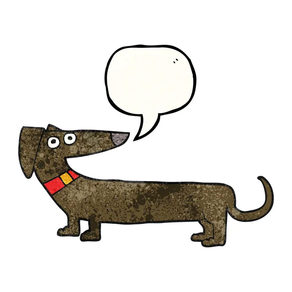 讲话泡泡质感的卡通香肠狗 — 图库矢量图片