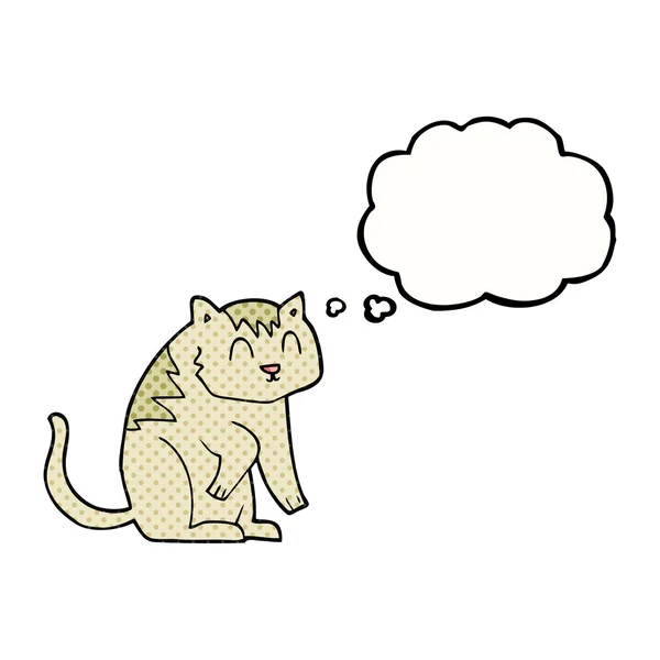 Gedankenblase Karikatur Katze — Stockvektor