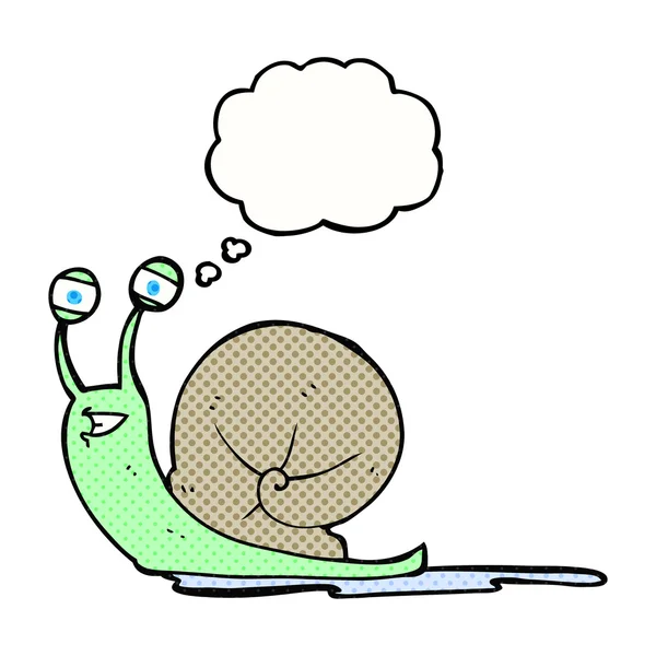 Pensée bulle dessin animé escargot — Image vectorielle