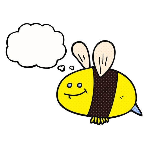 Gedachte zeepbel cartoon bee — Stockvector