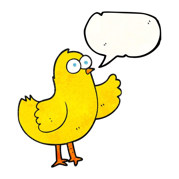 Habla burbuja textura dibujos animados pájaro — Vector de stock