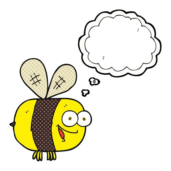 思想泡沫卡通蜜蜂 — 图库矢量图片