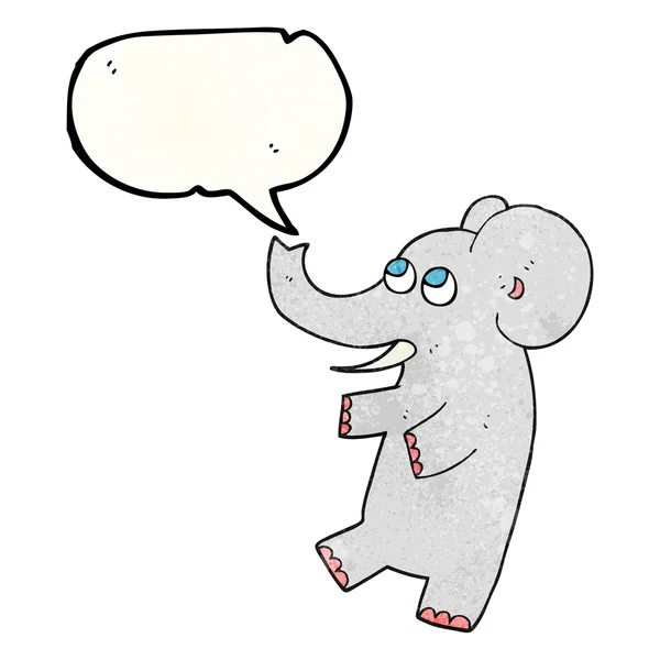 Konuşma balonu dokulu karikatür sevimli fil — Stok Vektör