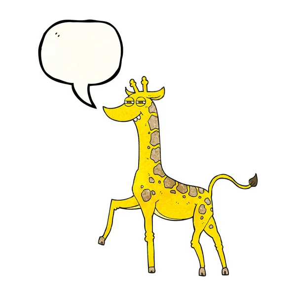 Speech bubble textured cartoon giraffe — Stock Vector