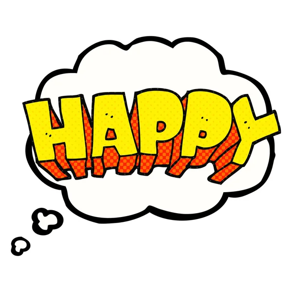 Gedachte zeepbel cartoon word gelukkig — Stockvector