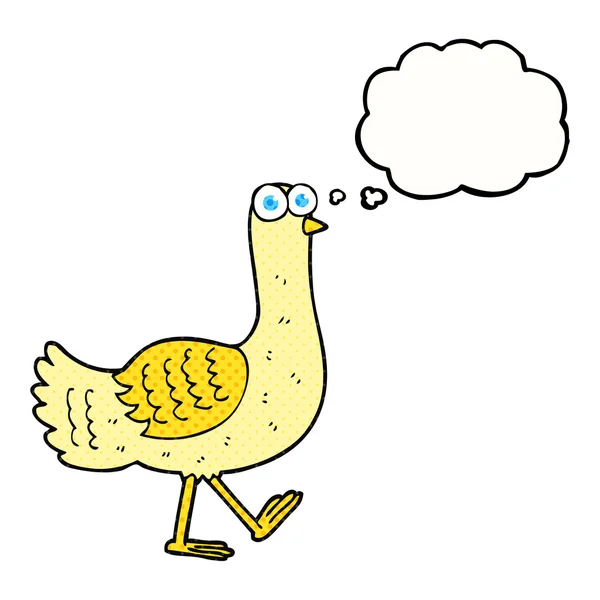 Thought bubble cartoon bird — Stock Vector