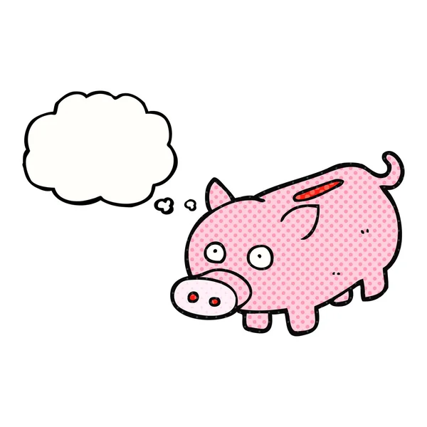 Gedachte zeepbel cartoon piggy bank — Stockvector