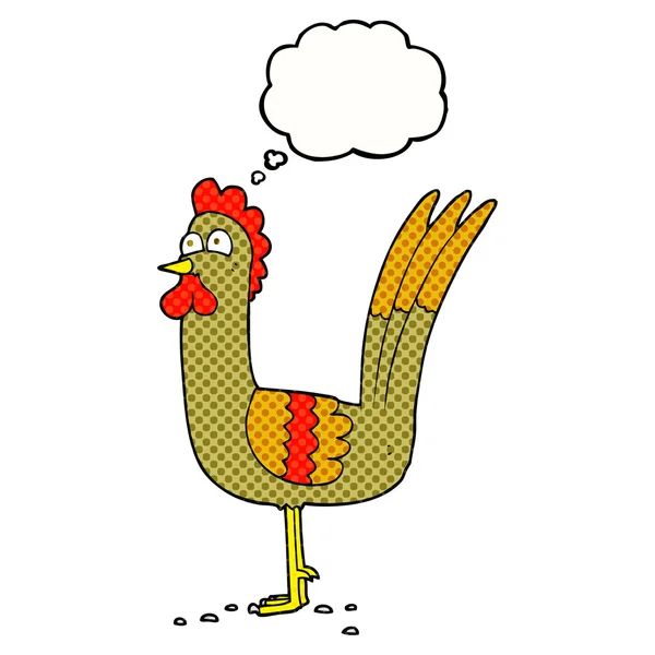 Pensamiento burbuja dibujos animados pollo — Archivo Imágenes Vectoriales