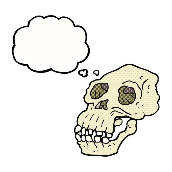 Thought bubble cartoon ancient skull — Stock Vector