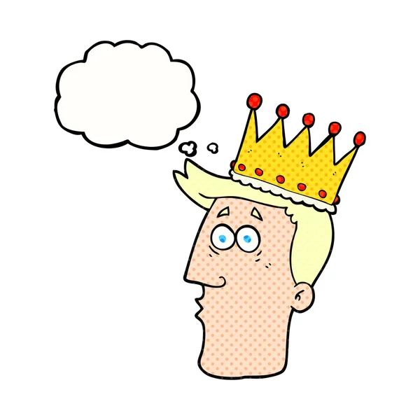 Trodde bubble cartoon kings head — Stock vektor