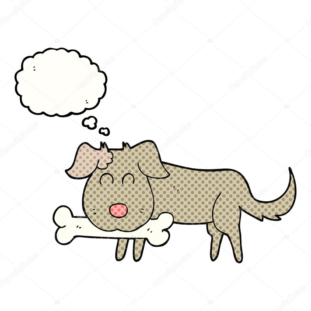 Pensais Que Chien De Dessin Animé Bulle Avec Os Image