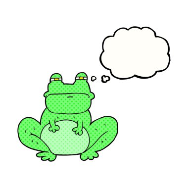 düşünce kabarcık karikatür kurbağa
