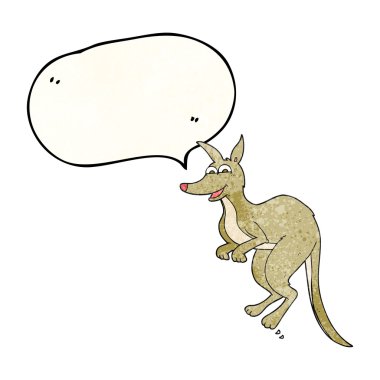 konuşma balonu dokulu karikatür kanguru