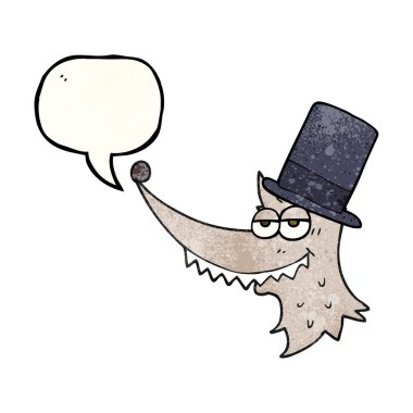 konuşma balonu dokulu karikatür zengin kurt