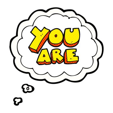 metin olan düşünce kabarcık karikatür