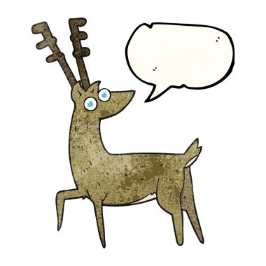 konuşma balonu dokulu karikatür geyik
