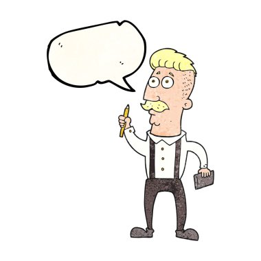 konuşma balonu çizgi film adam defter ile dokulu