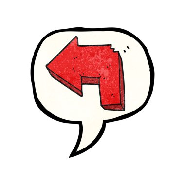 konuşma balonu dokulu karikatür yön oku