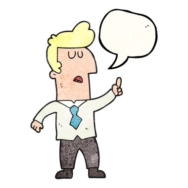 konuşma balonu dokulu karikatür işadamı