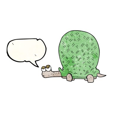 konuşma balonu dokulu karikatür kaplumbağa