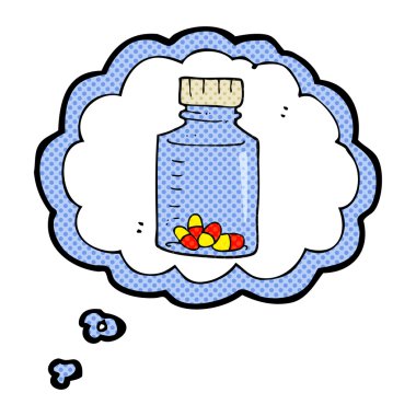 kabarcık karikatür kavanoz hap sanıyordum