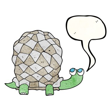 konuşma balonu dokulu karikatür kaplumbağa