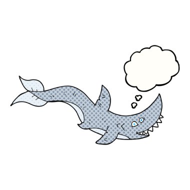 düşünce kabarcık karikatür köpekbalığı