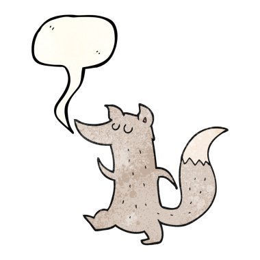 konuşma balonu dokulu karikatür şirin kurt