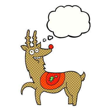 düşünce balonu karikatür Noel reindeer