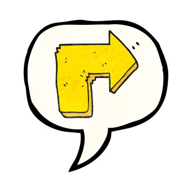 konuşma balonu dokulu karikatür oku