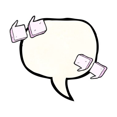 konuşma balonu dokulu karikatür tırnak işaretleri