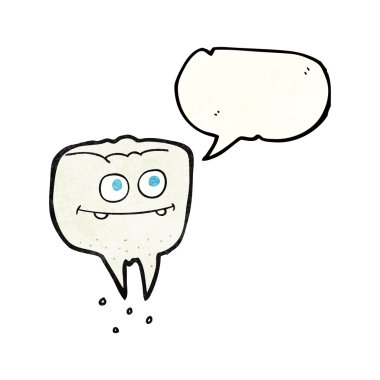 konuşma balonu dokulu karikatür diş