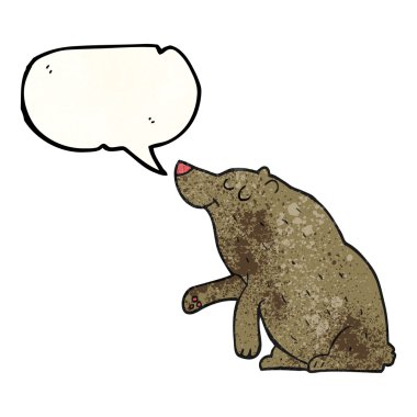 konuşma balonu dokulu karikatür ayı