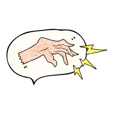 konuşma balonu dokulu karikatür el döküm büyü