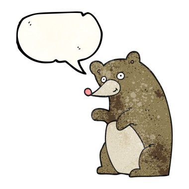 konuşma balonu dokulu karikatür ayı