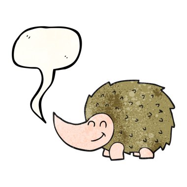 konuşma balonu dokulu karikatür kirpi