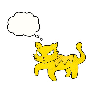 düşünce kabarcık karikatür kedi