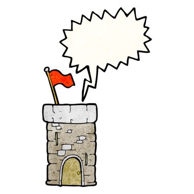 konuşma balonu dokulu çizgi film eski kale kule