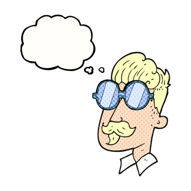 kabarcık karikatür adam bıyık ve gözlük sanıyordum