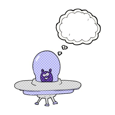 düşünce kabarcık karikatür uzay gemisi