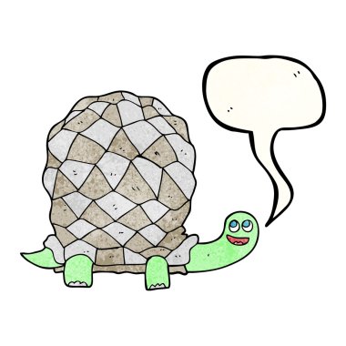 konuşma balonu dokulu karikatür kaplumbağa