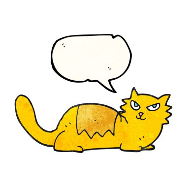 konuşma balonu dokulu karikatür kedi