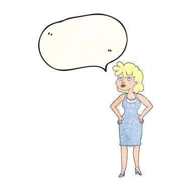 konuşma balonu dokulu karikatür rahatsız kadın