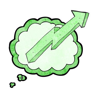 trend yukarı kabarcık dokulu karikatür ok düşündüm